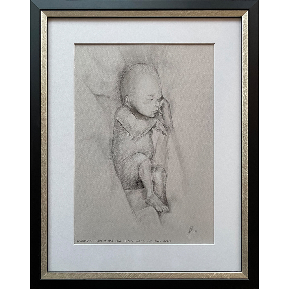 englebarn-tegning-portraettegner-lillepigen